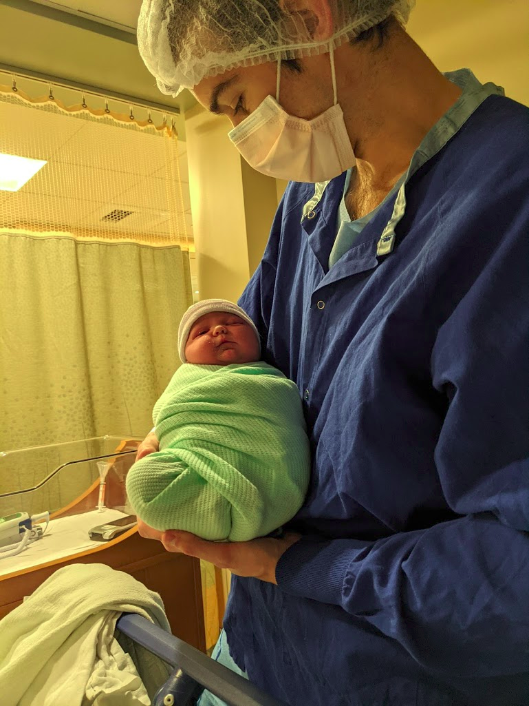 Dad Holding Adora Post-Op #2